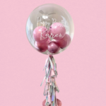 Globo burbuja con Globos Rosados