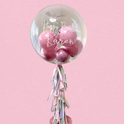 Globo burbuja con Globos Rosados