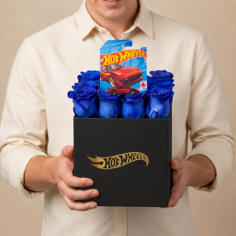 hot-wheels Caja de Rosas Azules 💙🚗 - Imagen 1